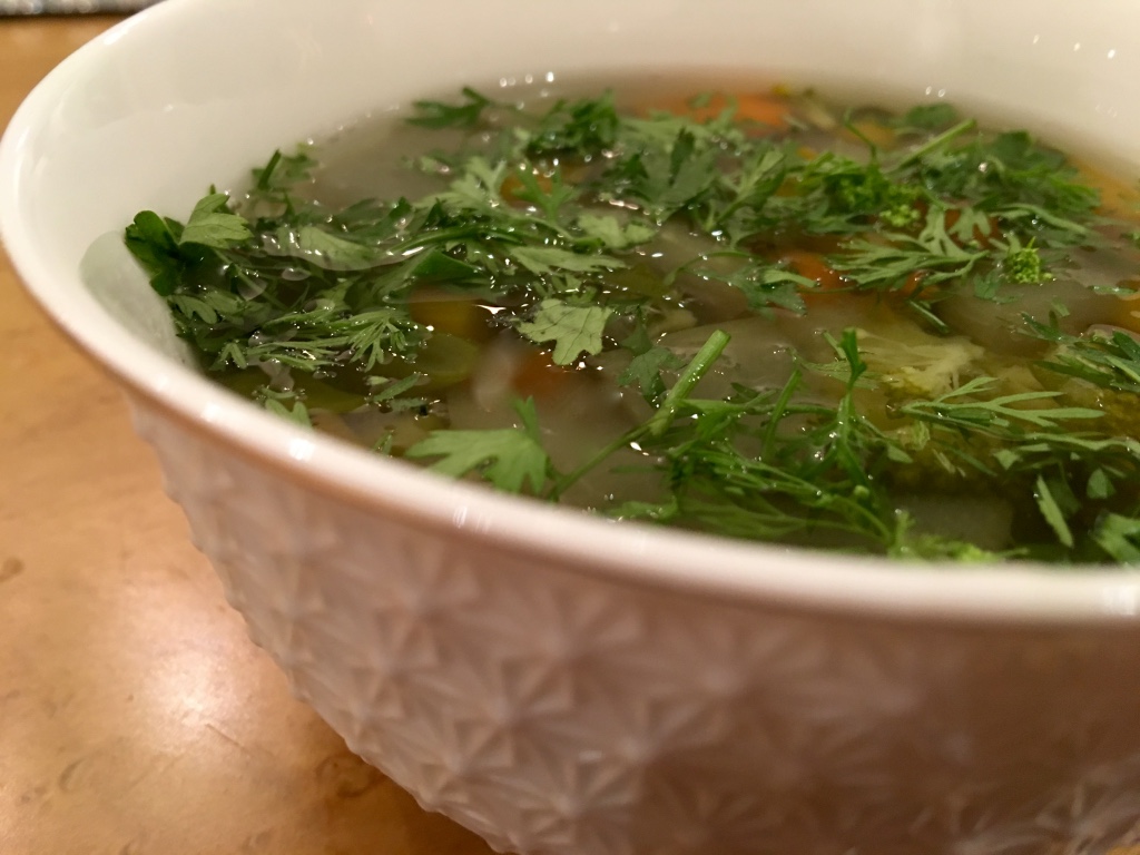 Hot clear vegetable soup